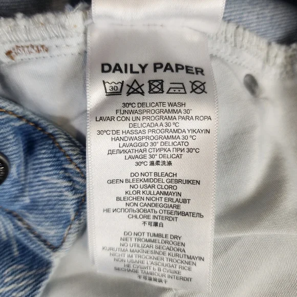 Daily Paper Monogram Denim Jeans Straight Leg High Waist Womens Small - Picture 9 of 16